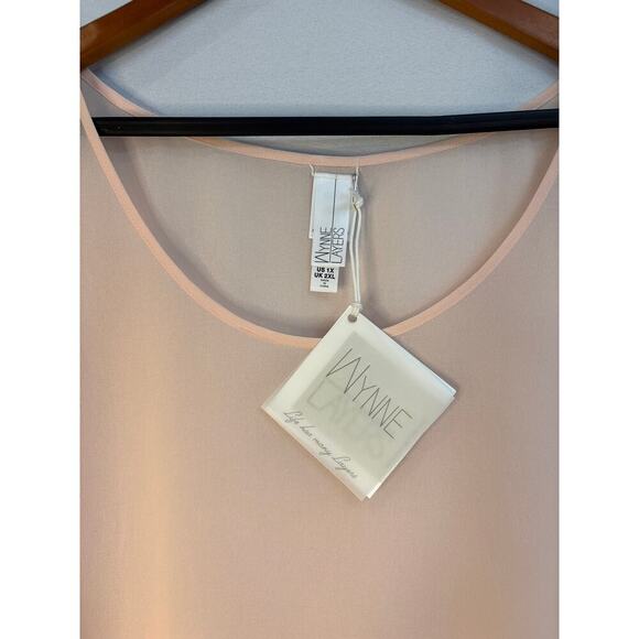 Women’s Wynne Layers Size 1X Peach Pink Sheer Tank Top. - Picture 2 of 3